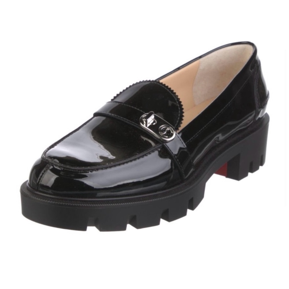 Christian Louboutin Black Flats with Glossy Finish